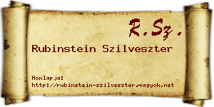 Rubinstein Szilveszter névjegykártya