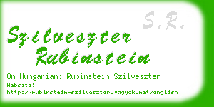 szilveszter rubinstein business card